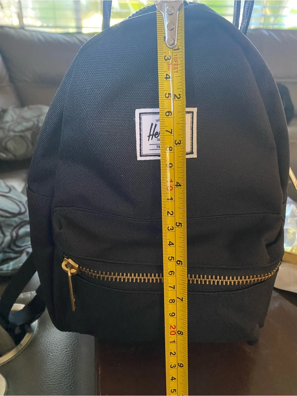 Herschel Supply Company Black Mini Backpack with Gold Zippers
